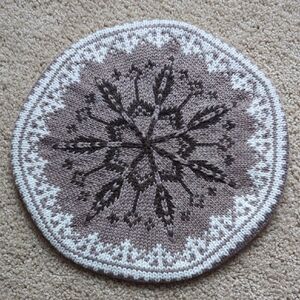 New, Handknit Wool Fairisle Beret